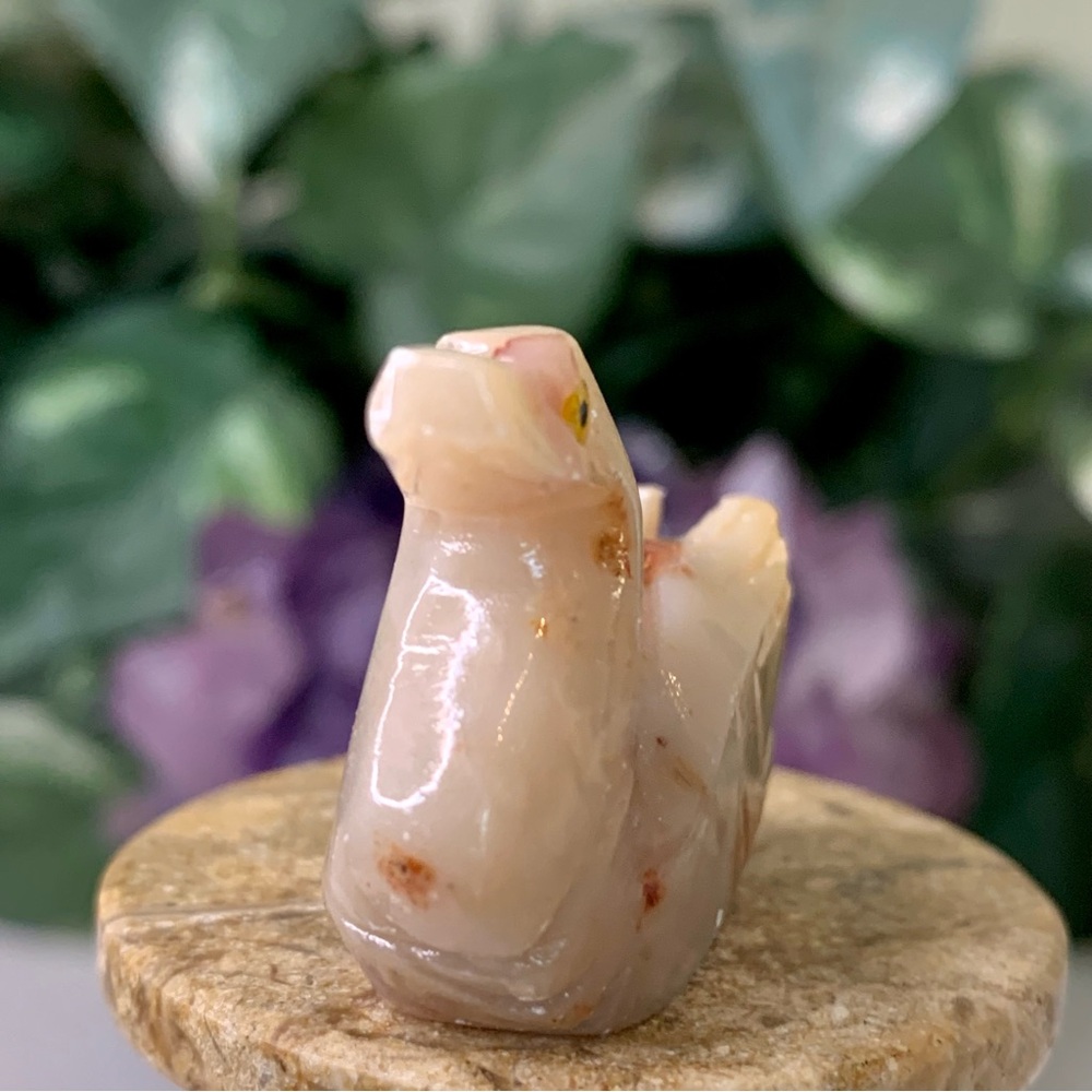 Gemstone Carved Carnelian Agate Duck Figurine Crystal Bird Rock Sculpture 1.5" - Picture 4 of 14